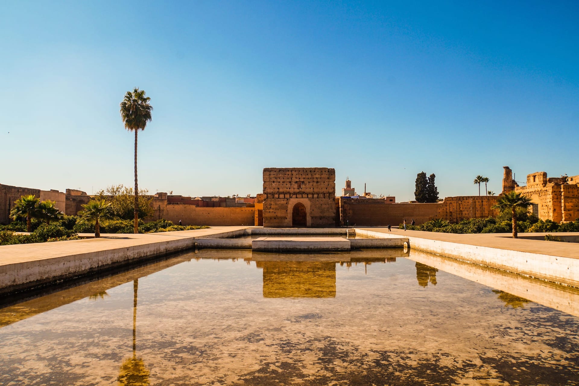The El Badi Palace and its reflecting pool in Marrakech
