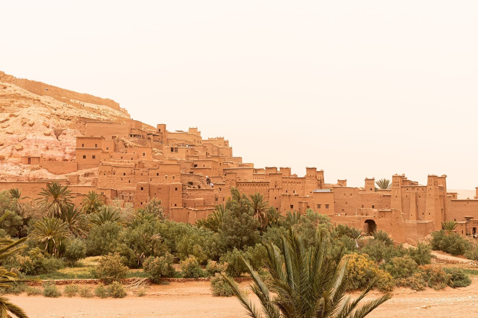Aït Benhaddou vue de l'autre rive au coucher du soleil